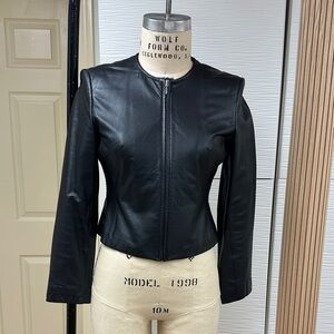 Talbots Black Leather Jacket